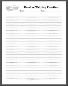 Blank Cursive Writing Worksheets