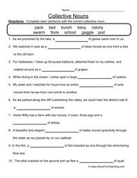 Collective Nouns Worksheet