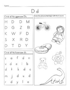 Find Letter D Worksheets Preschool