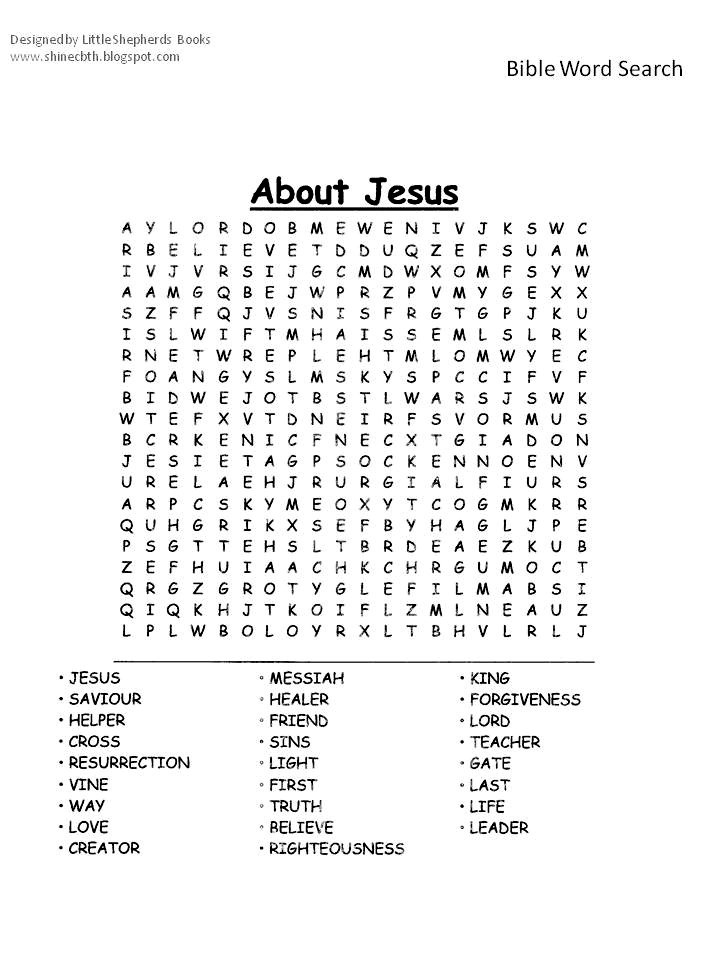 Bible Word Searches Printable Sheets