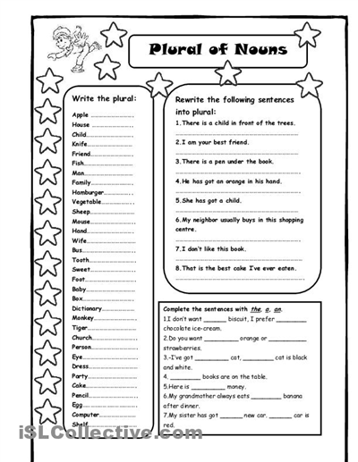 Irregular Plural Nouns Printable Worksheets