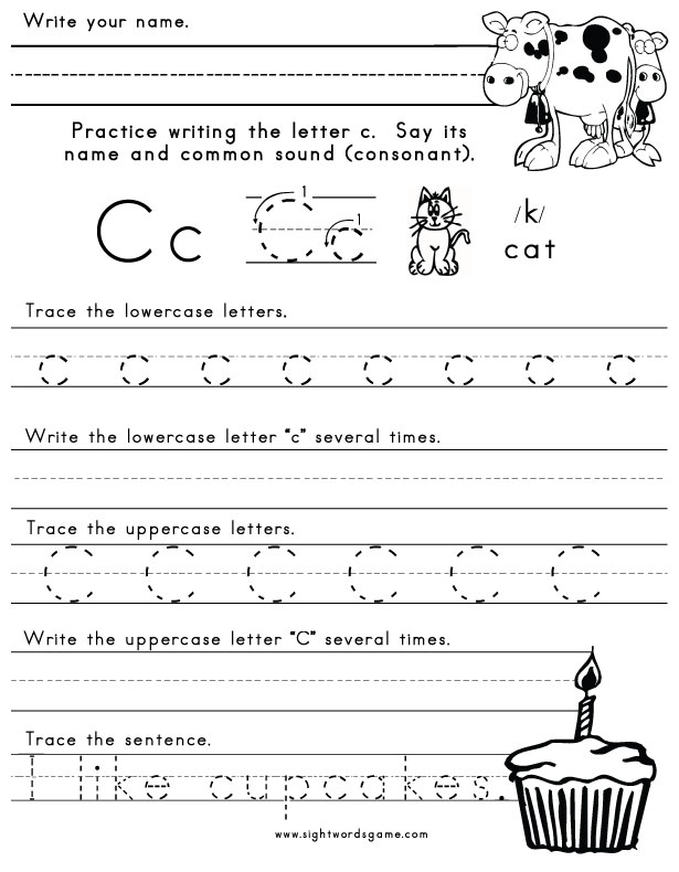 Letter C Worksheets