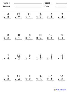 Math Multiplication Worksheets