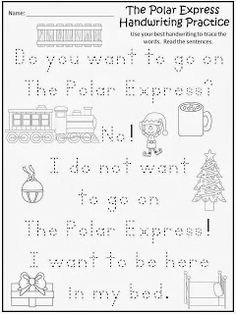 Polar Express Free Printables for Kindergarten