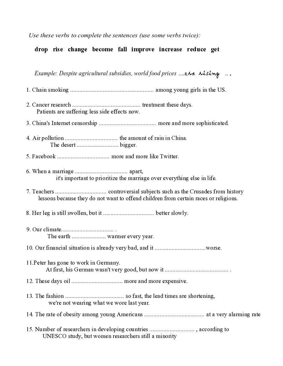 Present Continuous Tense Worksheet