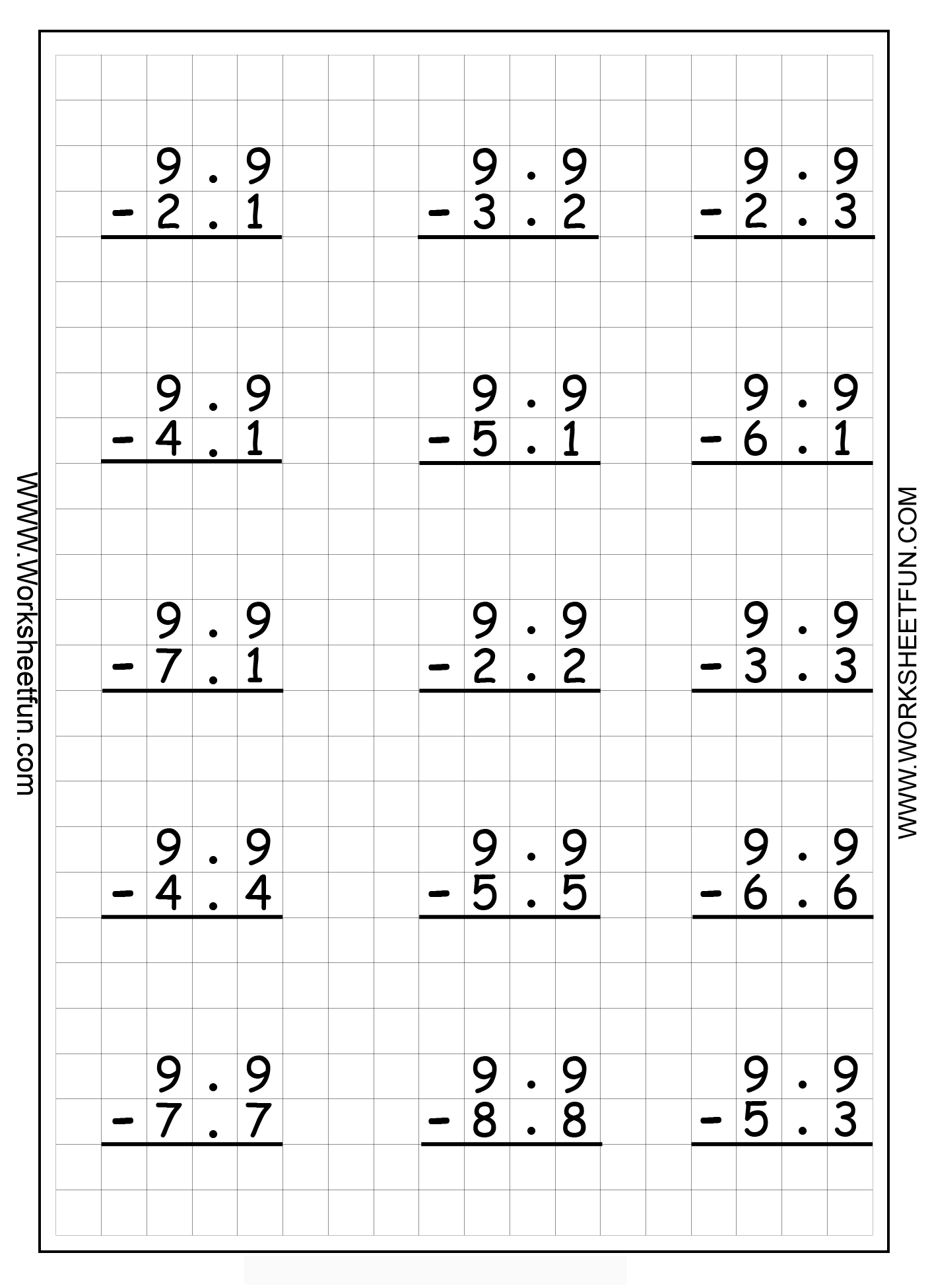 Subtraction with Regrouping Worksheets