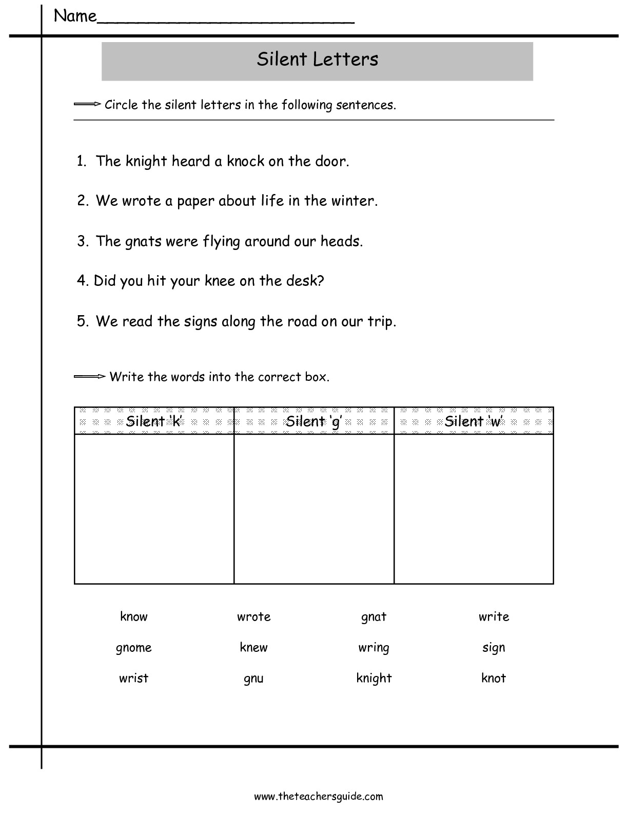 The Teachers Guide-Free Worksheets