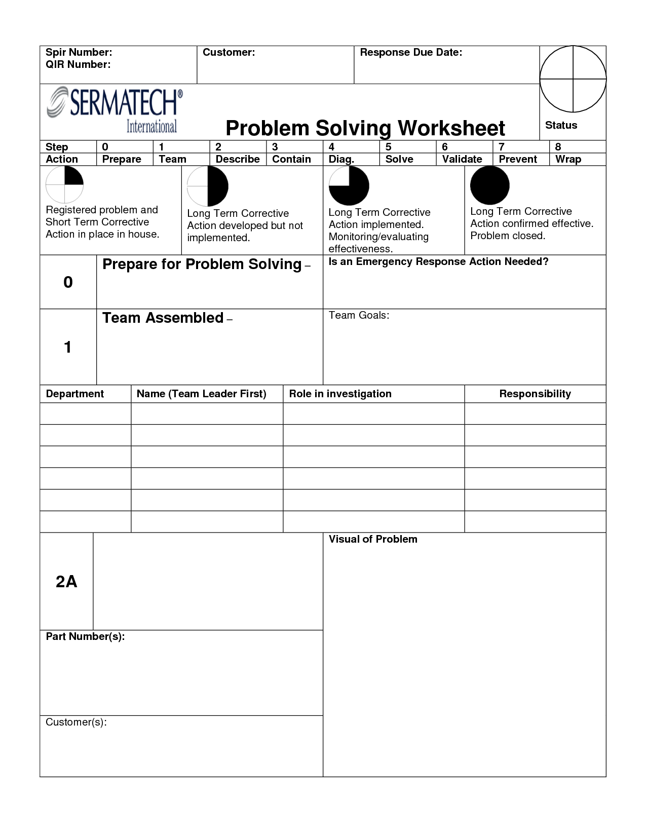 8D Problem Solving Worksheet Template