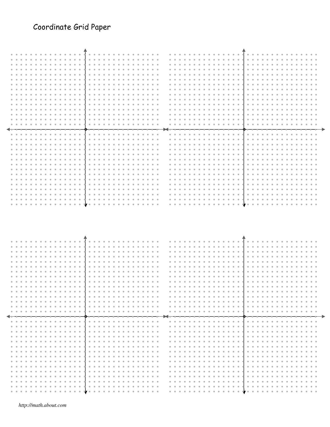 Coordinate Plane Graph Paper