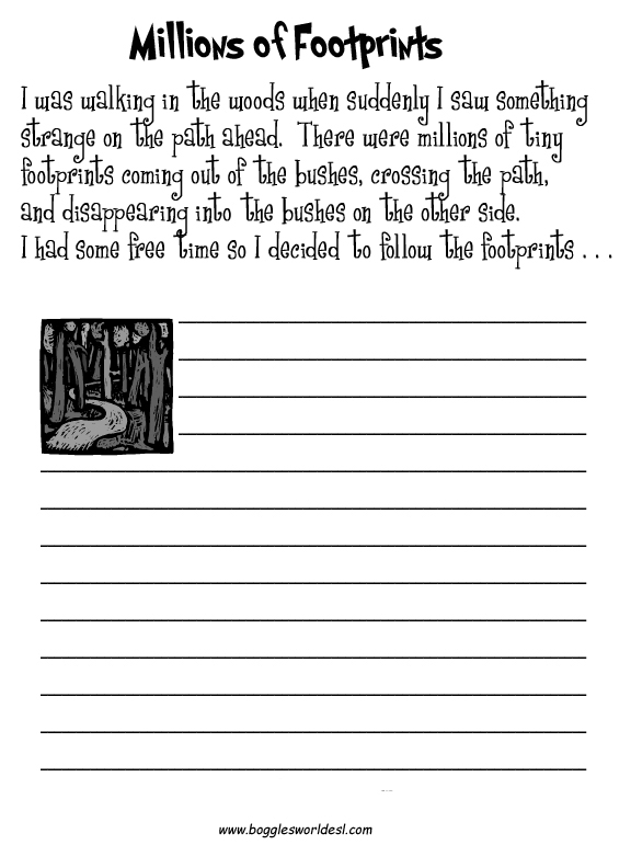 Creative Writing Worksheets Middle School