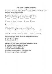 How to Use a Dictionary Worksheet