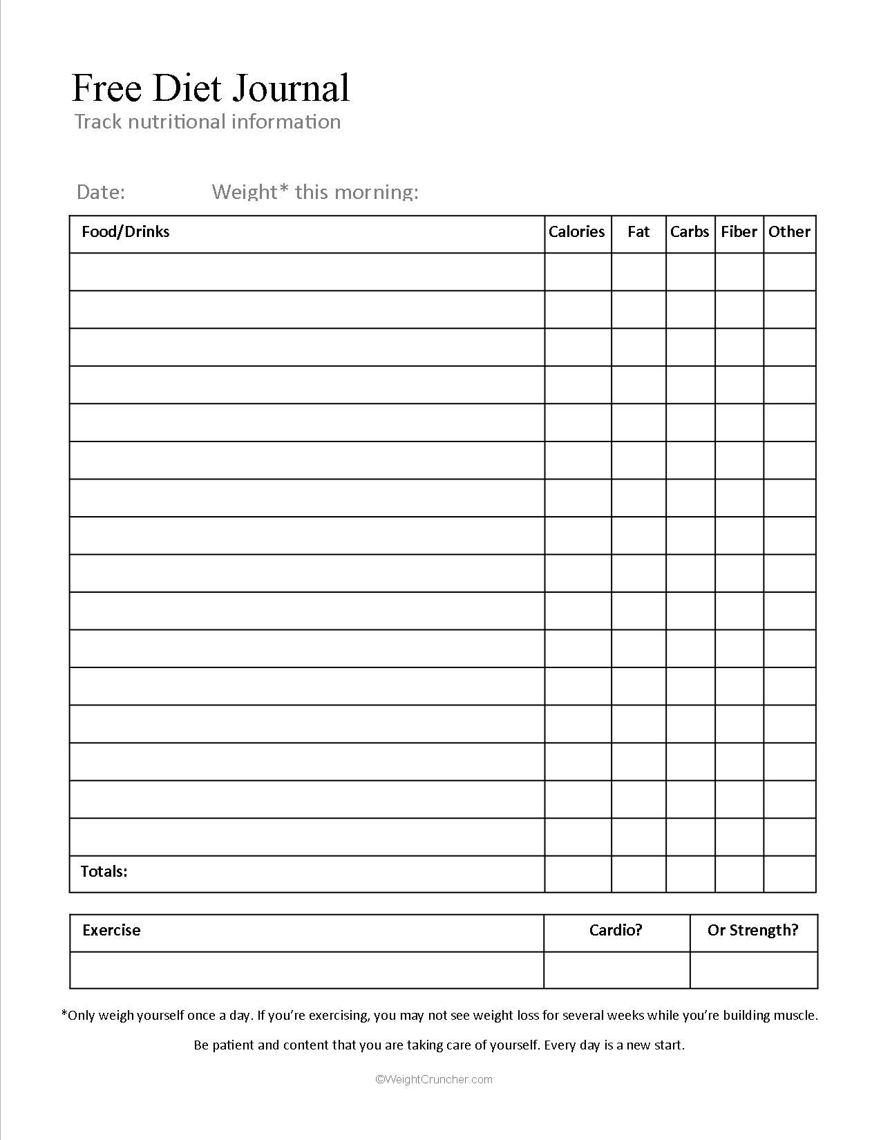 16 Diet Worksheets In PDF Worksheeto