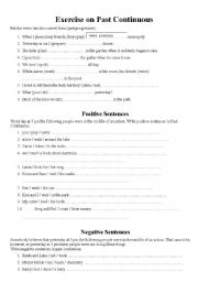 Past Continuous Tense Worksheet