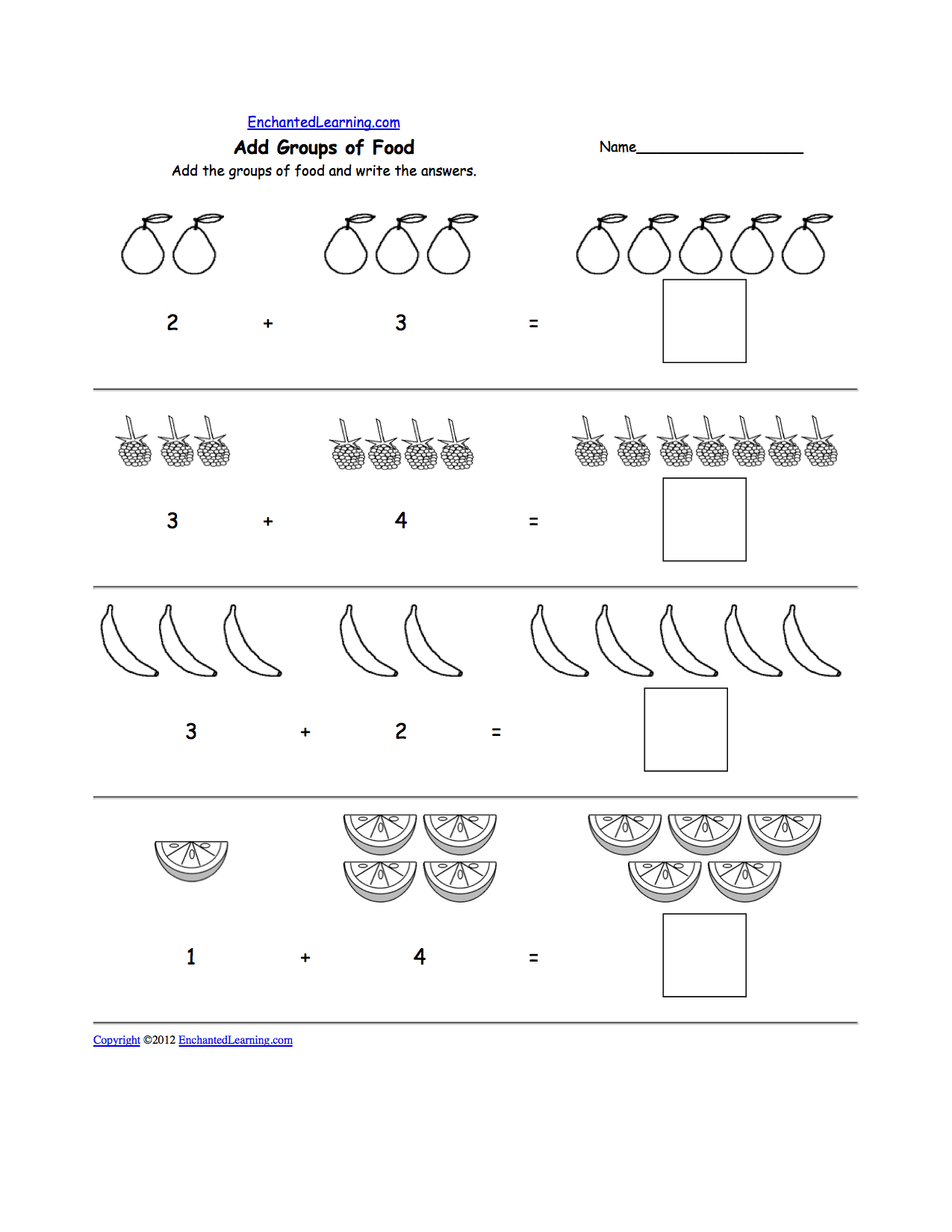 Preschool Math Worksheets Free Printable Food