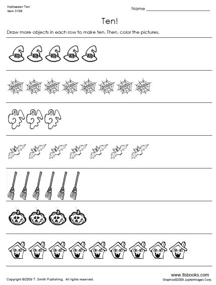 1st Grade Halloween Math Worksheets