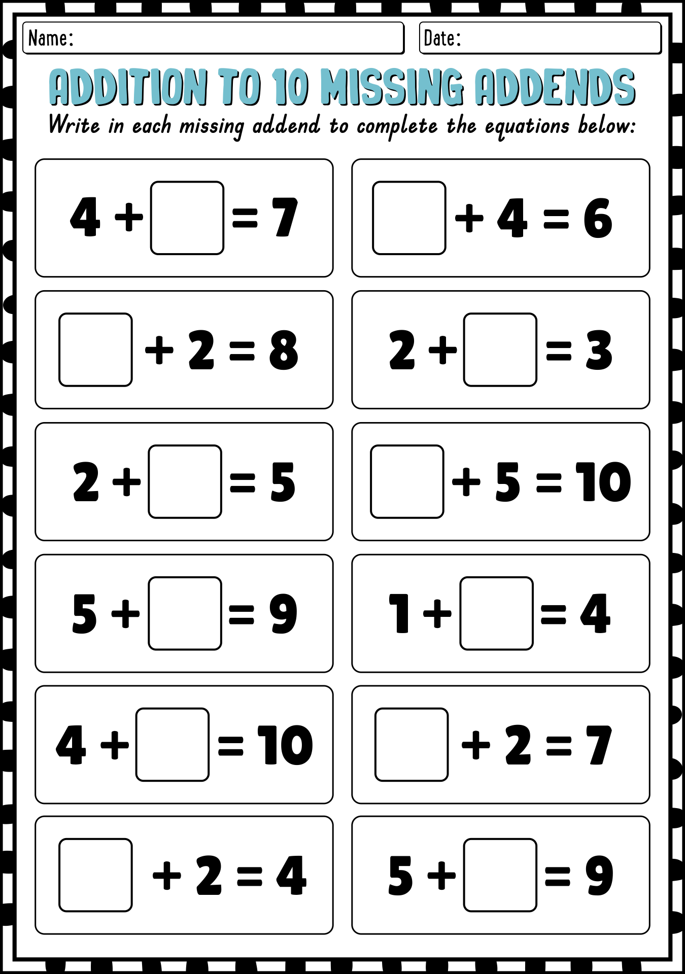 1st Grade Math Practice Worksheets