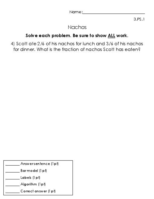 Bar Modeling Worksheets