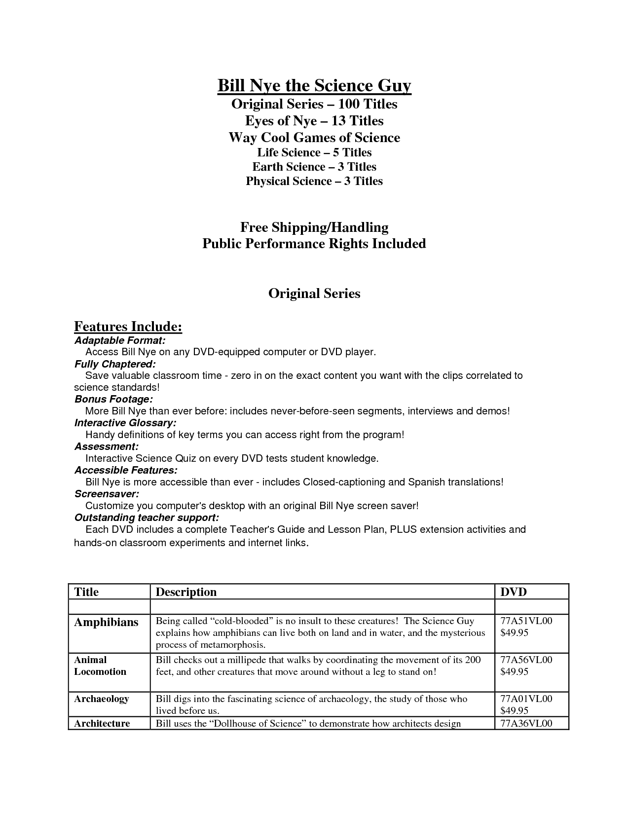 Bill Nye the Science Guy Matter Worksheet