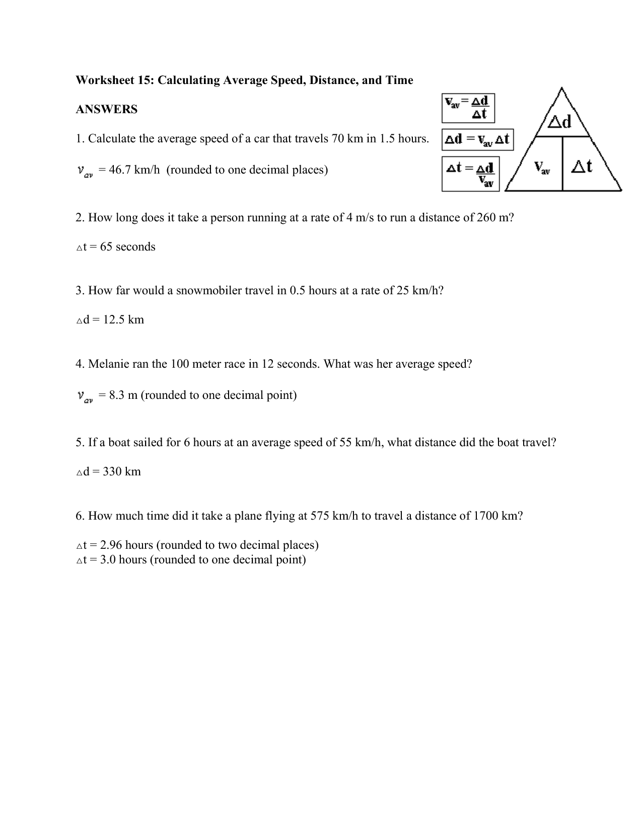 12 Calculating Speed Worksheet Worksheeto