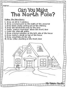 Christmas Following Directions Worksheet