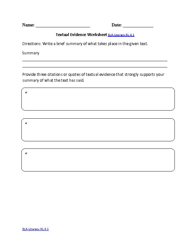 Common Core 8th Grade Reading Worksheets