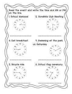 Elapsed Time Analog Clock Worksheets