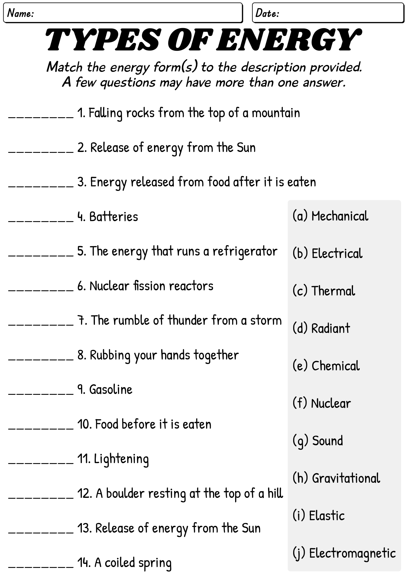 17 Types Of Energy Worksheet PDF Worksheeto