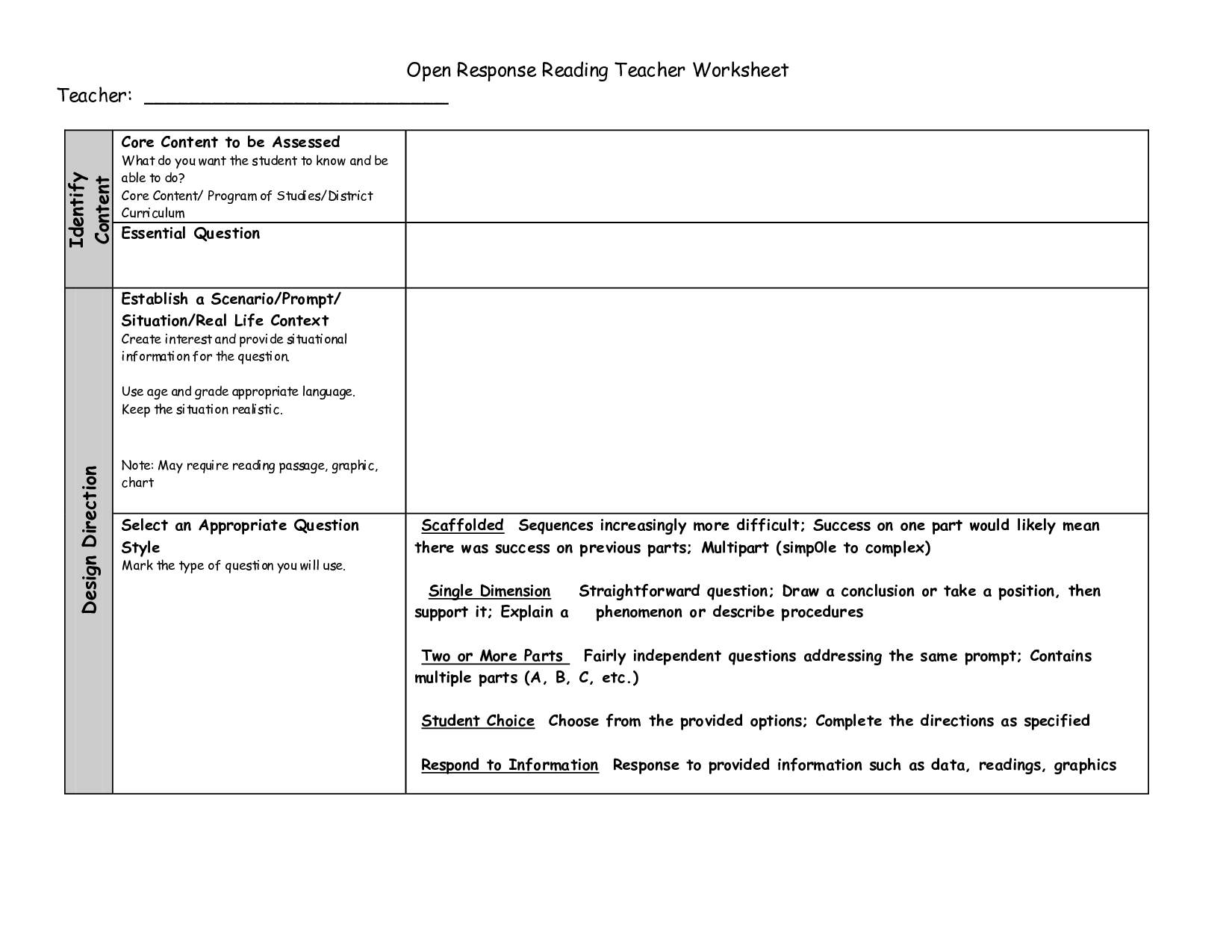 Generalization Printable Worksheets Reading