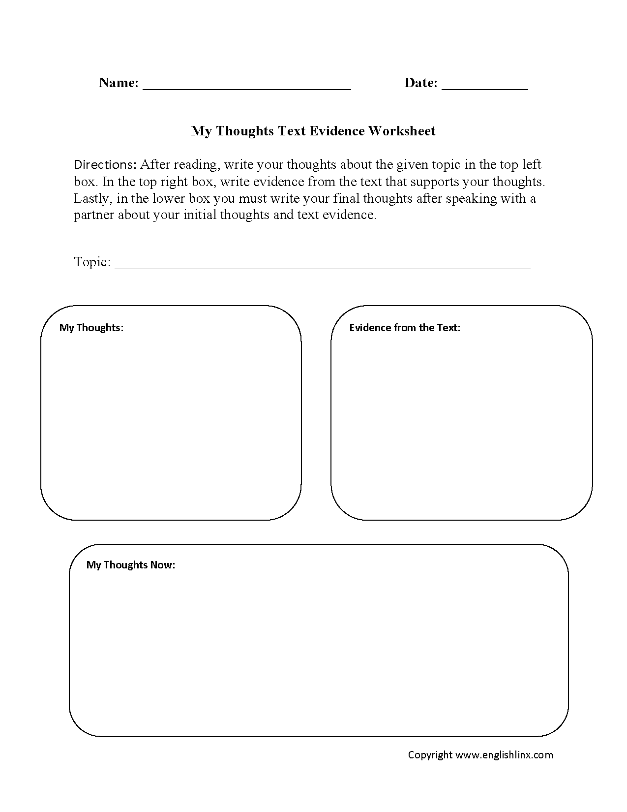 Graphic Organizer Worksheets