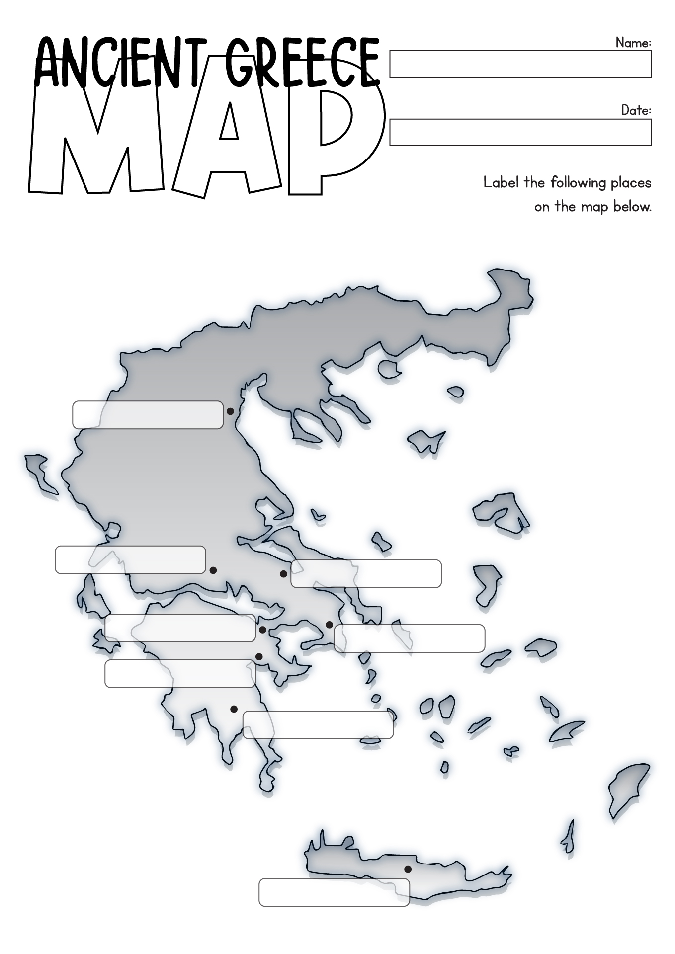 9 Blank Map Of Greece Worksheet Worksheeto