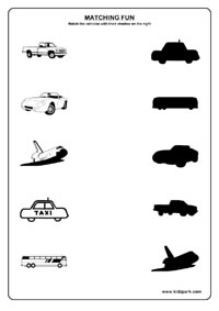 Matching Vehicles Worksheets