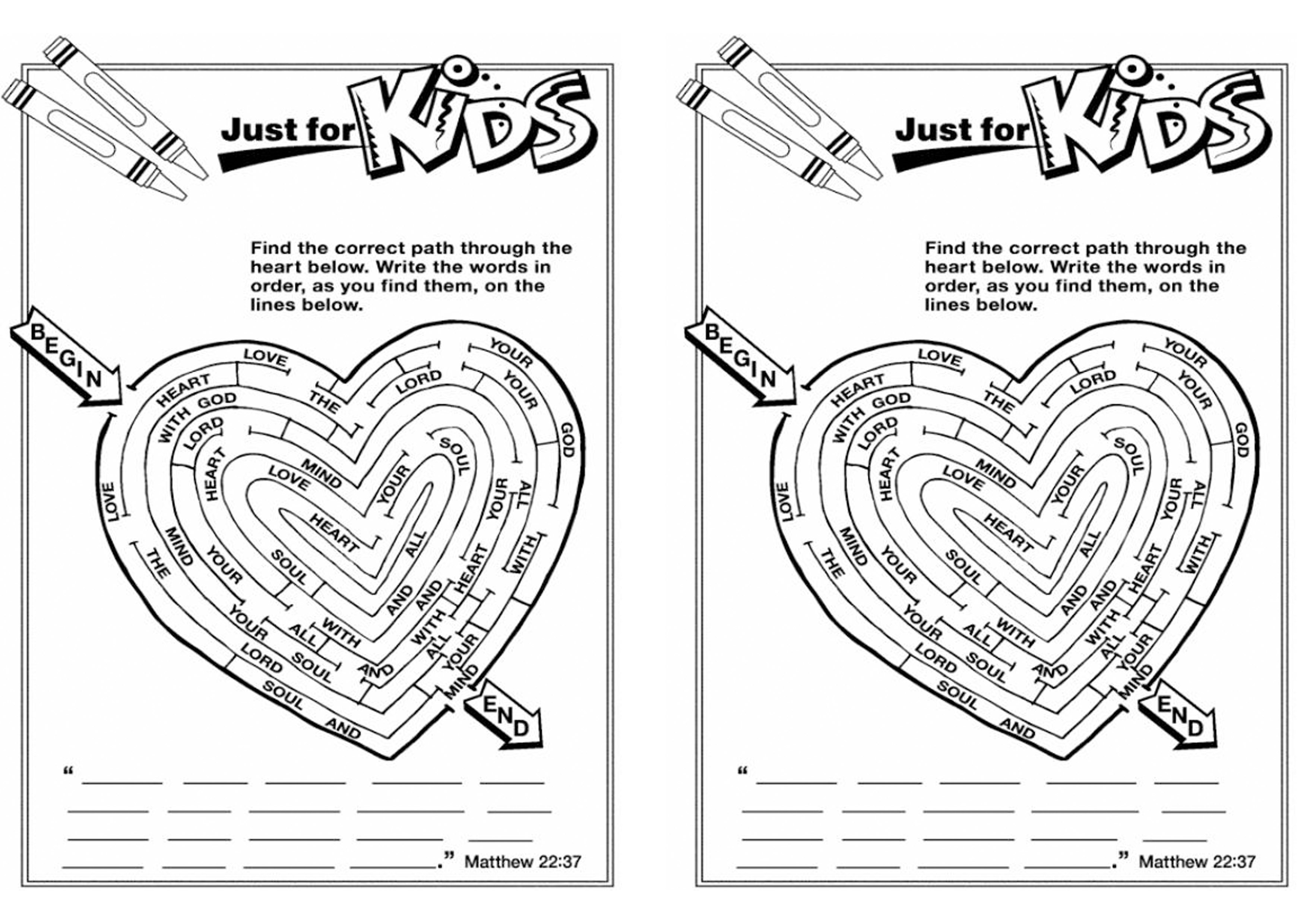 Matthew 22 37 Coloring Pages