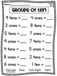 Place Value Tens and Ones Worksheets First Grade