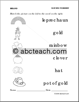 Preschool Worksheets Matching Words