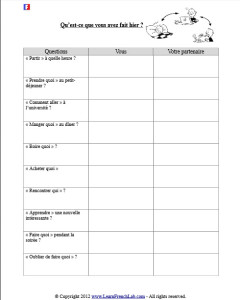 Printable French Worksheets