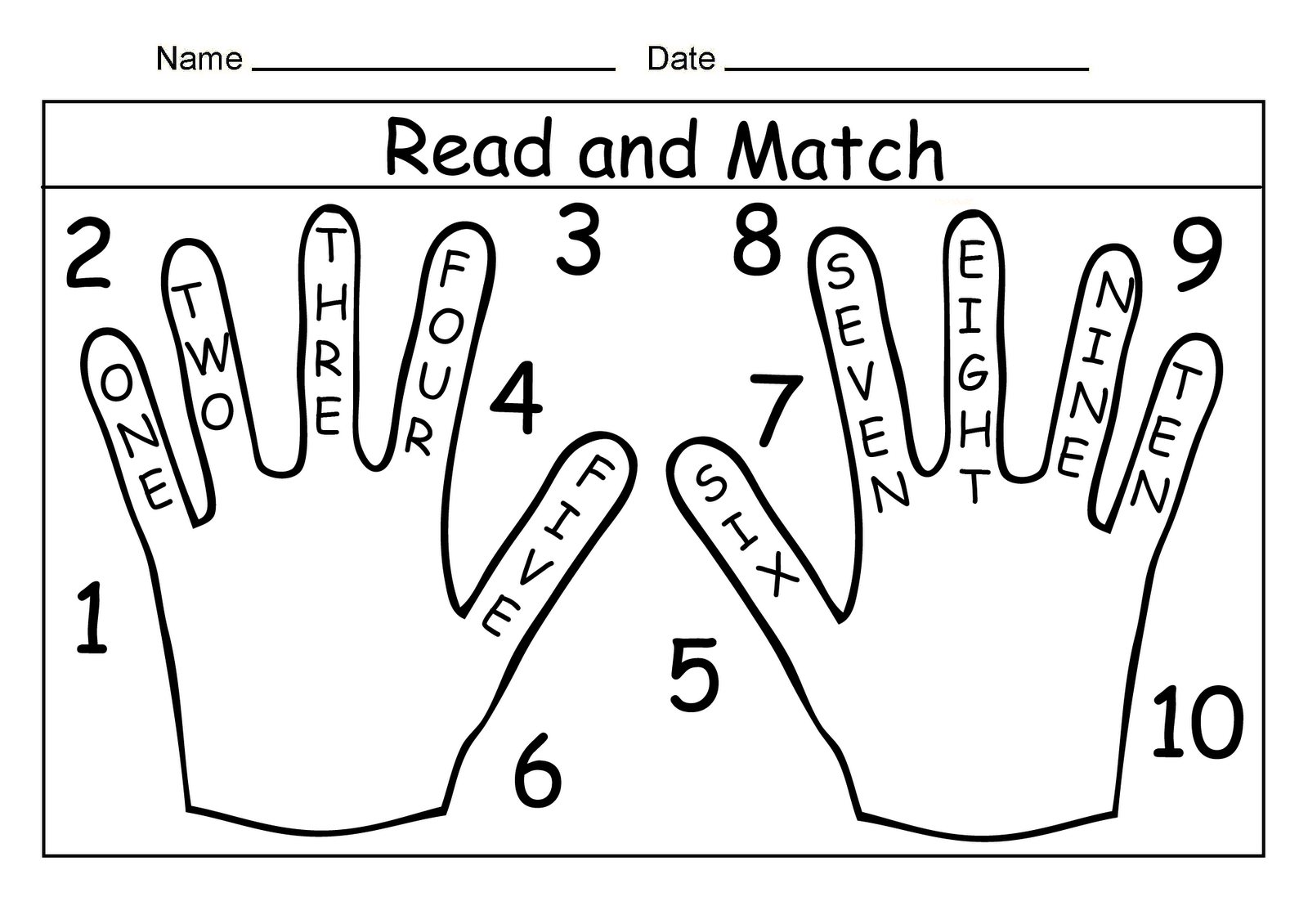 9 Matching Numbers Worksheets With Words Worksheeto