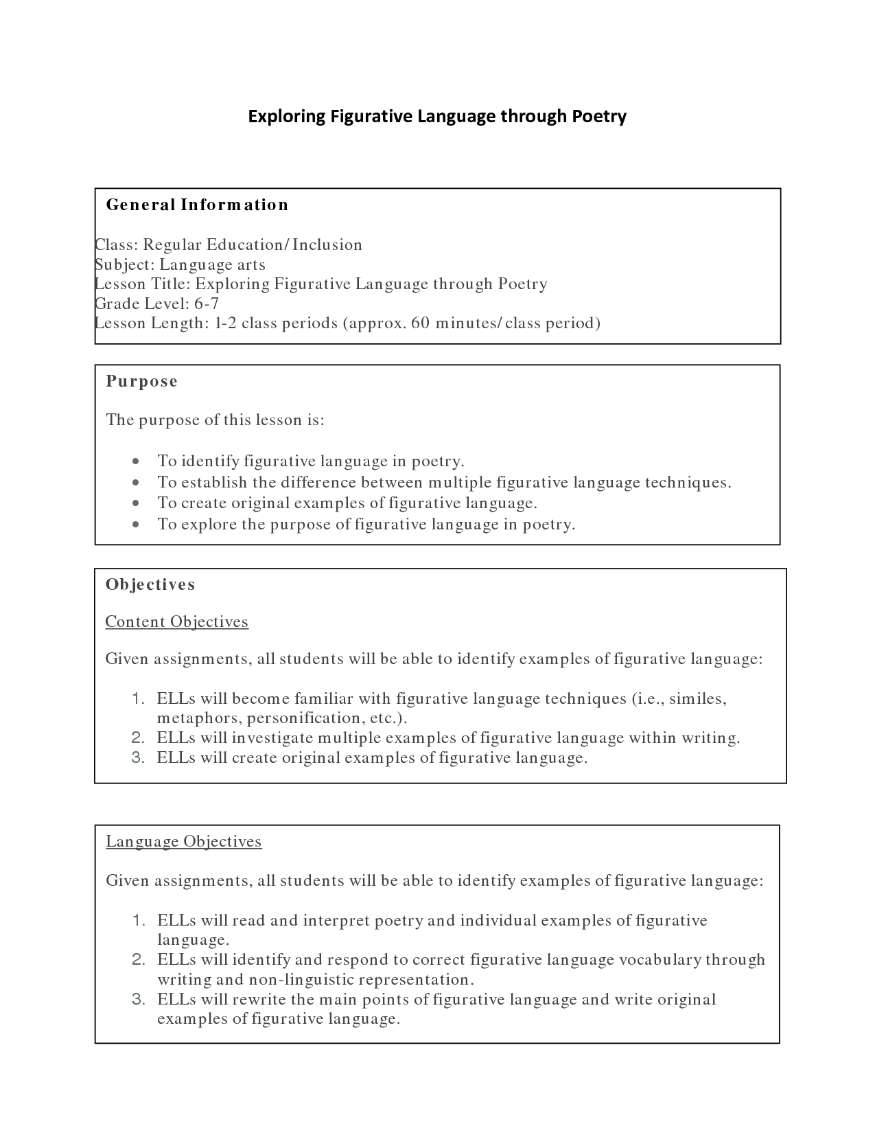 Figurative Language Worksheets Middle School