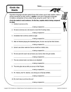 Figurative Language Worksheets