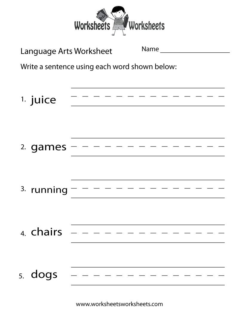 Free Printable Language Arts Worksheets