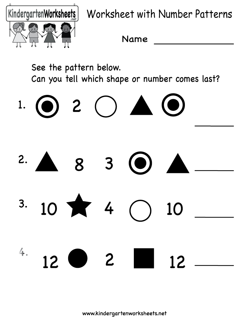 Kindergarten Pattern Worksheets Printables