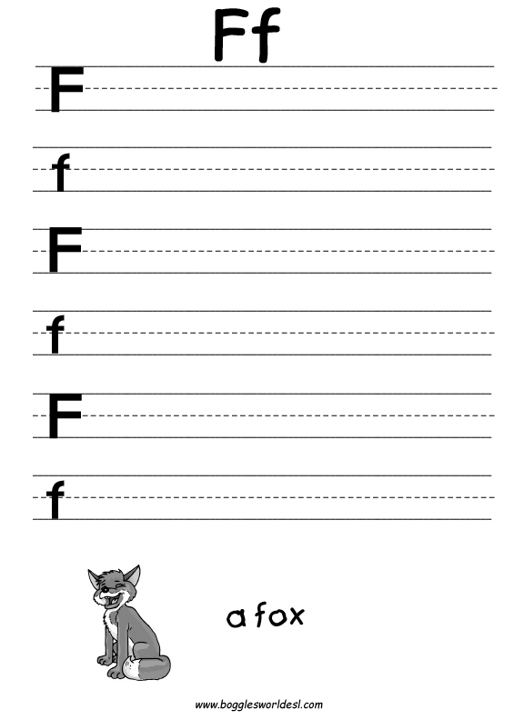 Letter F Writing Worksheets