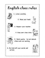 Printable Classroom Rules Worksheet