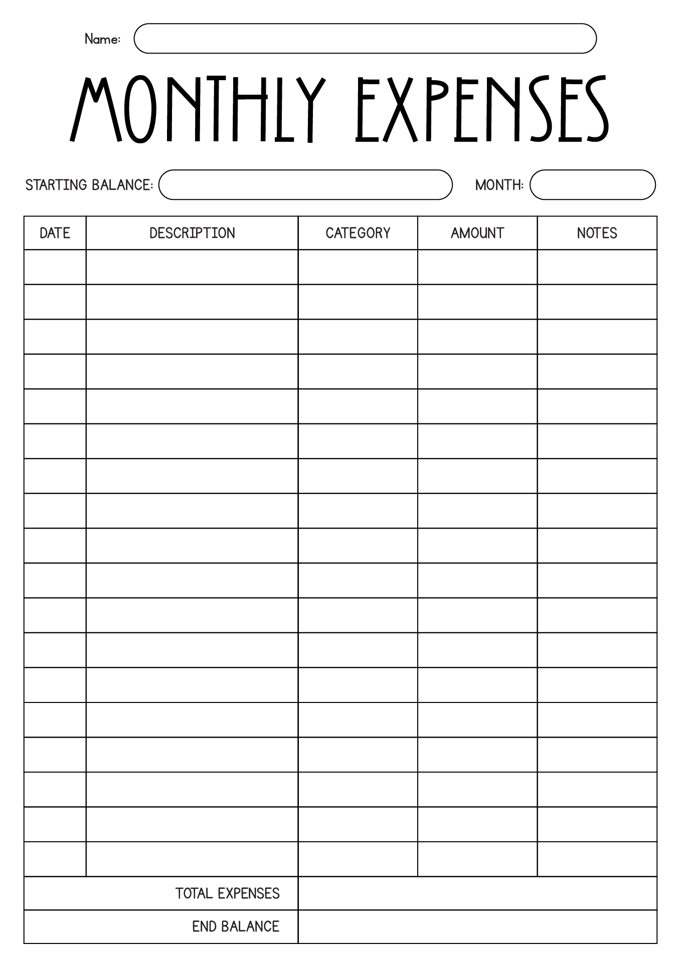 12 Home Expense Worksheet Worksheeto