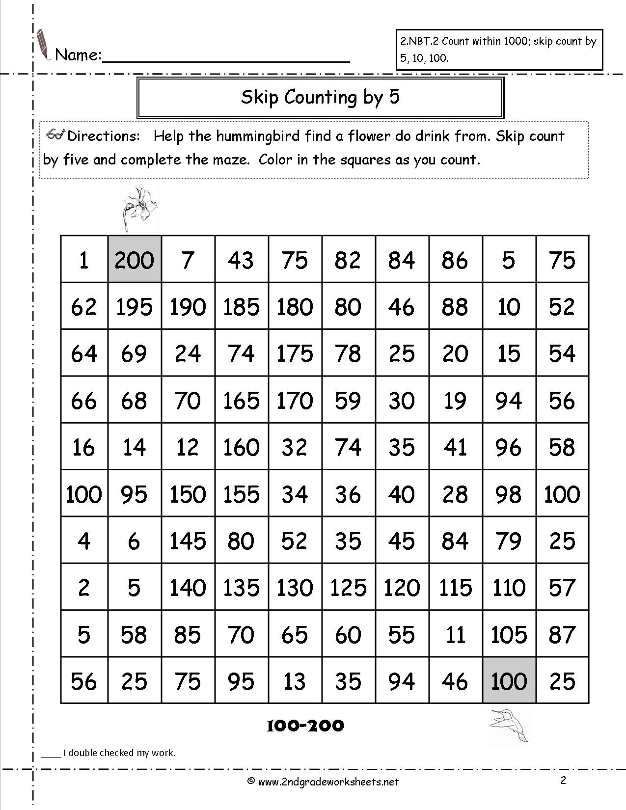 Skip Counting by 5 Worksheets