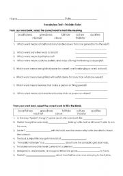 Trickster Tale Worksheets