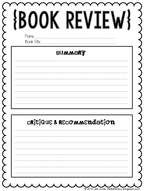 11 Best Images of Book Recommendation Worksheet - Writing Book Reviews ...