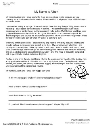 2nd Grade Reading Comprehension Worksheets