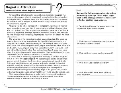 4th Grade Reading Comprehension Worksheets