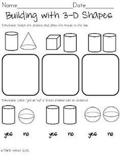 17 Best Images of Colorful 3D Shapes Kindergarten Worksheets - Building ...