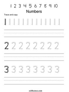 Free Number Writing Worksheets